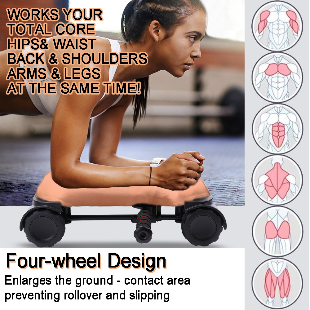 Alat Latihan Otot Perut dengan - Ab Roller Wheel With Elbow Support ulasan dan harga